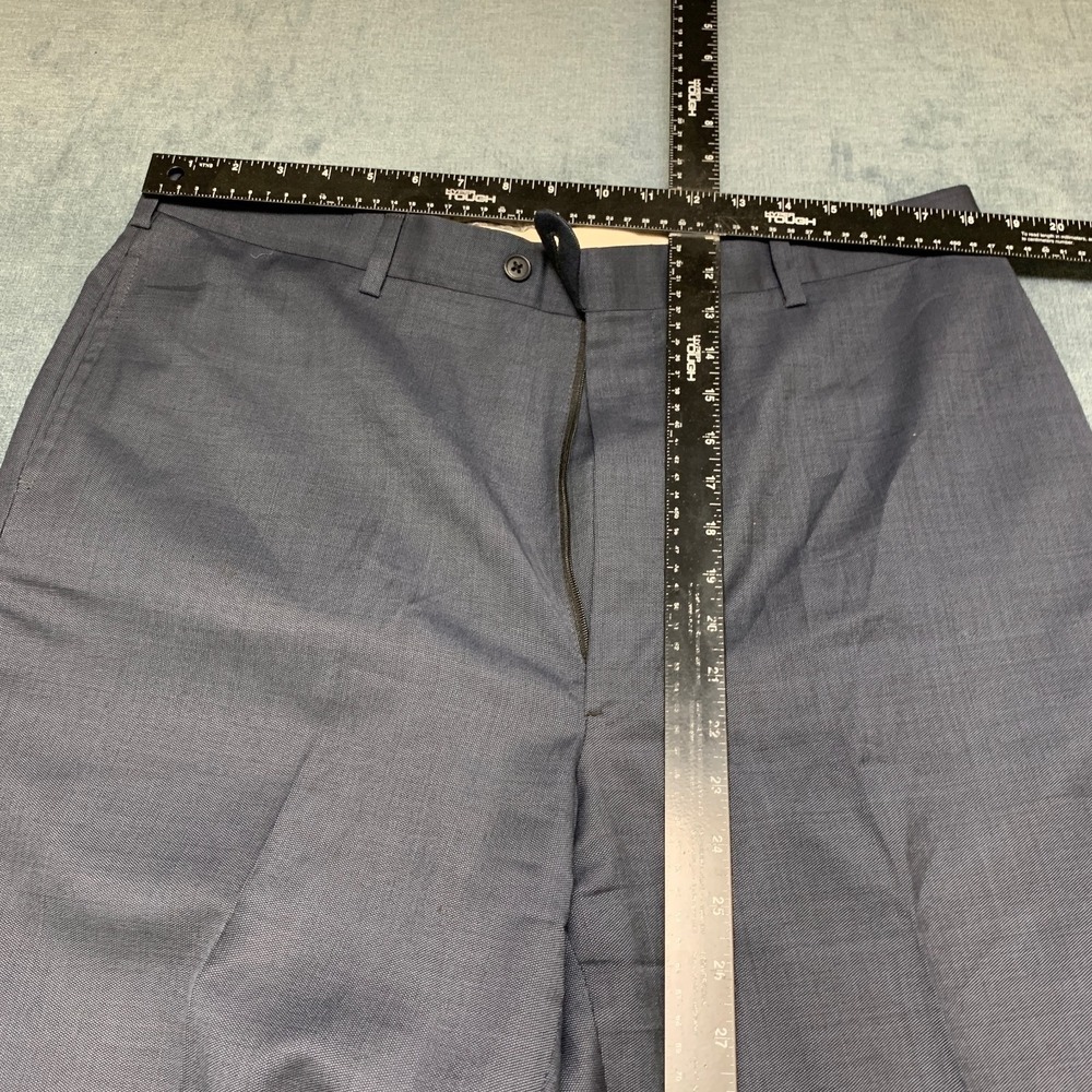 Mens Dress Pants 36 Gray Flat Front Business Formal Straight Leg Office Wear - Picture 6 of 14